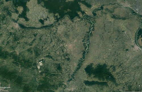 The area of interest of this case study region (© Google Earth)